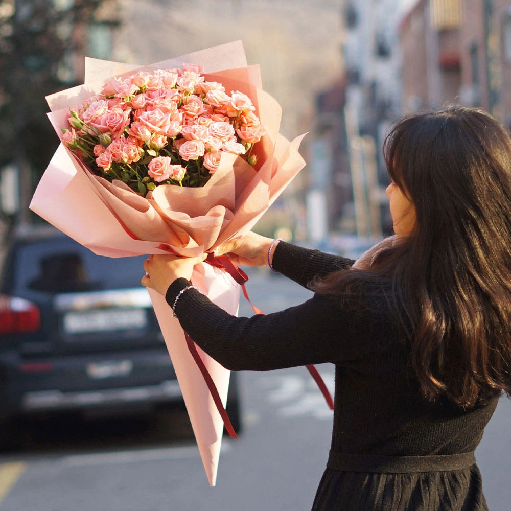 꽃다발 생화 대형 장미100송이 자이언트 대왕 생일 축하꽃 프로포즈 실제 상품 이미지
