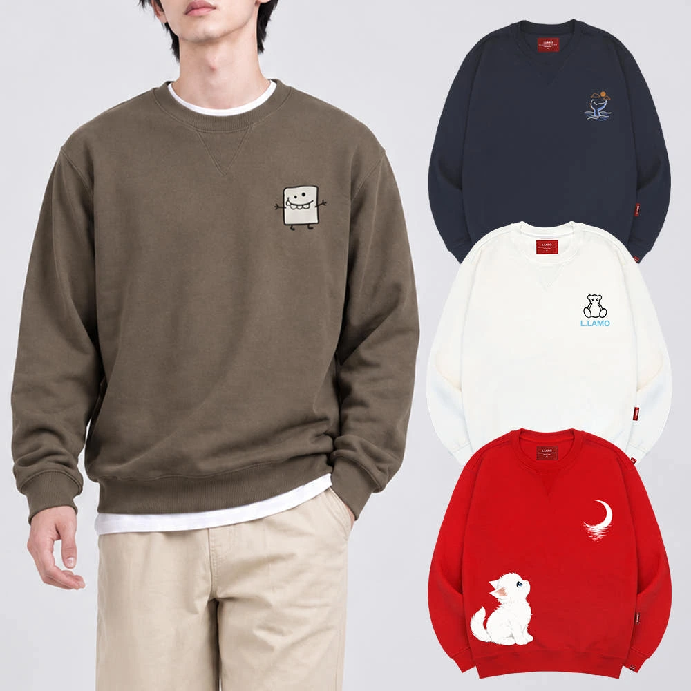 엘라모 FW 시즌 남자 맨투맨 후드티 S-4XL 남녀공용 빅사이즈 실제 상품 이미지