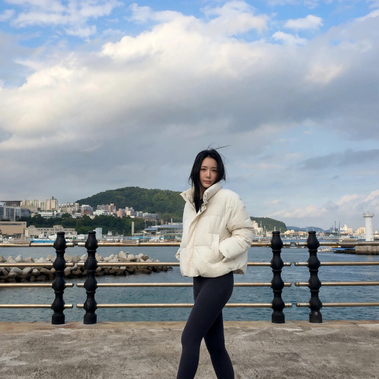 스파오 파스텔 푸퍼 SPJPG4TG11 실제 상품 이미지