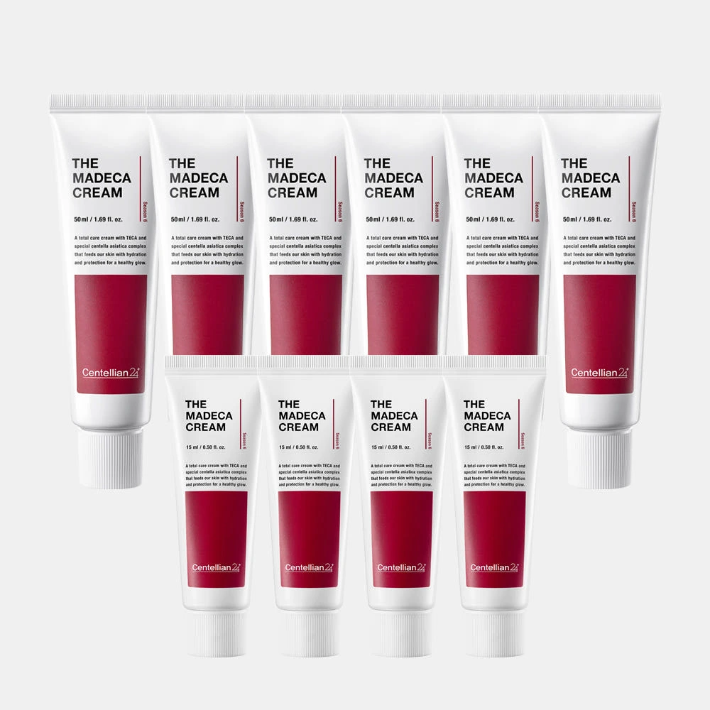 동국제약 센텔리안24 더 마데카크림 50ml 6개+15ml 4개 /병풀크림 시카 테카(TECA) 주름개선 수분 보습 기미완화 안티에이징 탄력 잡티 개선에 도움/시즌6 실제 상품 이미지